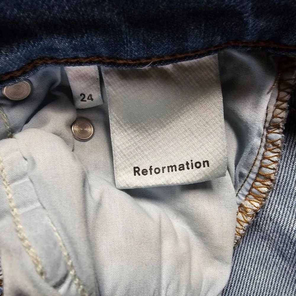 Reformation High & Skinny Jeans Rhine Wash Blue High‎ Rise Denim Size 24 LY358